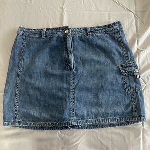 Vintage Blue Women’s Denim 100% Cotton Cargo Skort Size 14